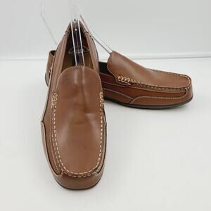 Tommy Hilfiger Vegan Leather slip on loafer, Brown Men's 11.5